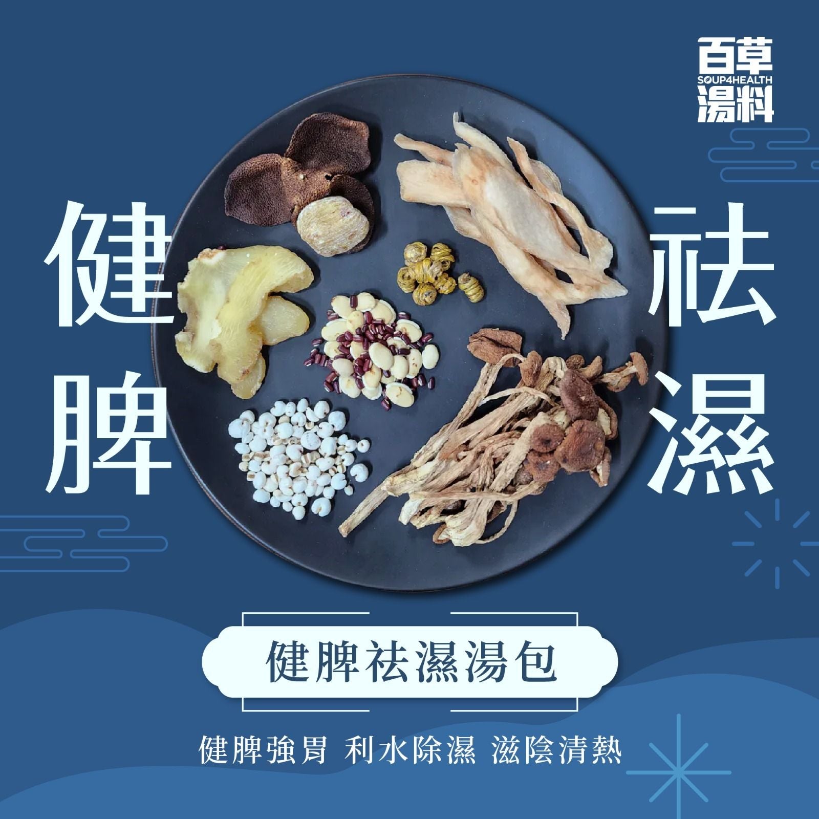 百草湯料 - [G9] 健脾祛濕湯包 (225克) 健脾強胃 利水除濕 滋陰清熱